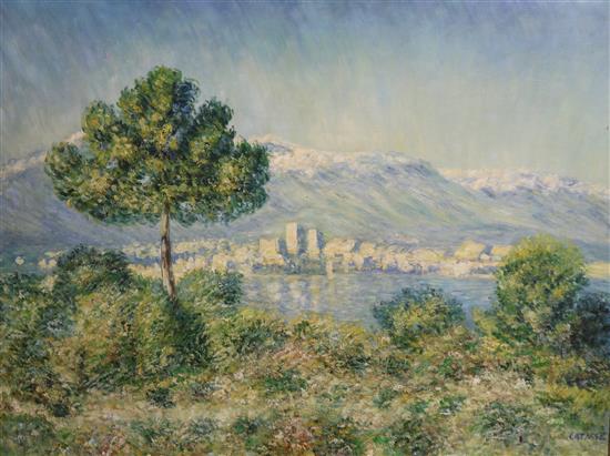 Carlos Catasse (1944-2010), oil on canvas, Mediterranean coastal landscape, signed, 75 x 100cm